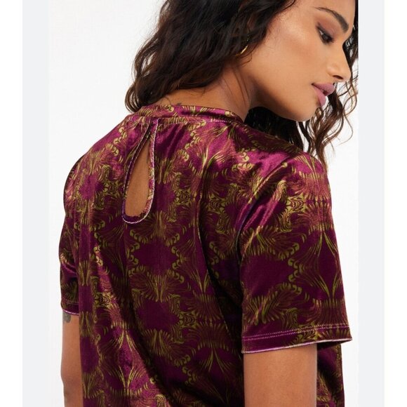 NWT Women's Plus Size 2X Savage X Fenty Velvet Pop Over Top Short Sleeve Loungew - Picture 11 of 12